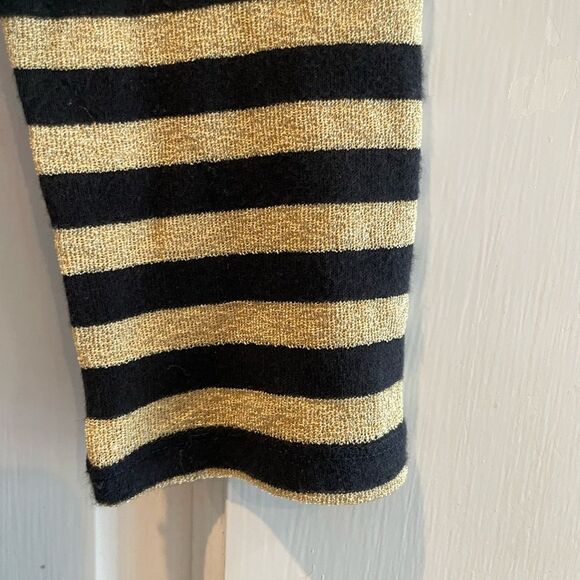 Express Stretch Bodycon Long Sleeve Scoop Neck Knit Tunic‎ Black & Gold Medium - Picture 4 of 8